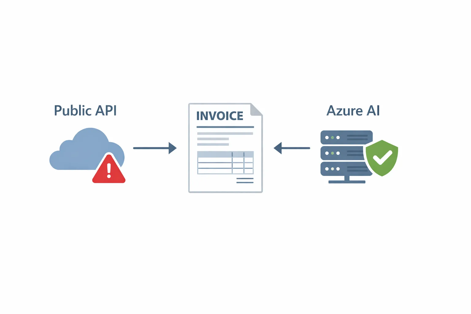 Vergleich: Oeffentliche KI-API vs. dediziertes Azure AI Deployment